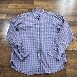 J. Crew Purple and Green Check Button-Down Shirt